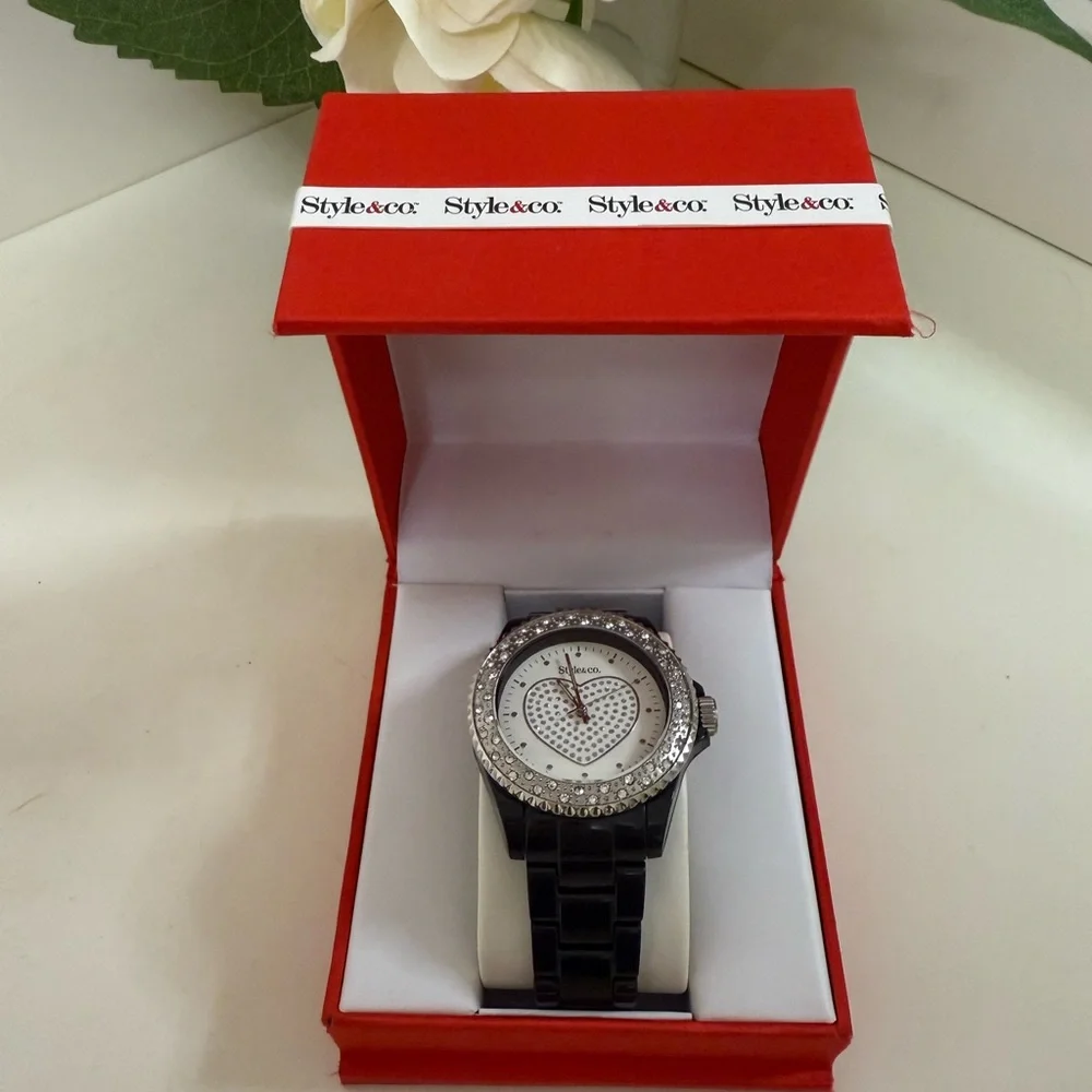 Style & Co. Silver Watch with Crystal Details